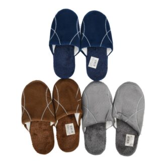 Hw Men'S Slippers Plush Upper Asst Colors 1 Pr