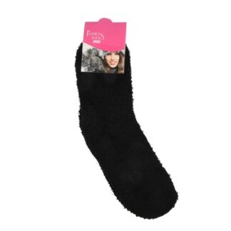 Hw Women'S Fuzzy Socks Black 1 Pr