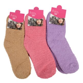 Hw Women'S Fuzzy Socks Asst Colors 1 Pr