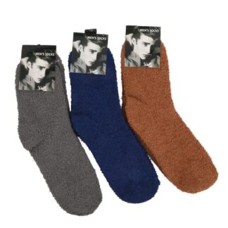 Hw Men'S Fuzzy Socks Asst Colors 1 Pr