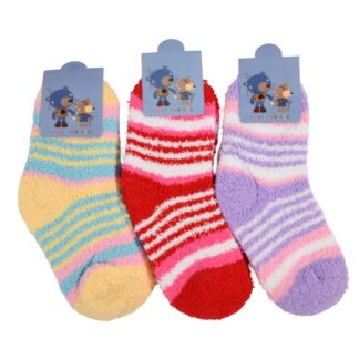 Hw Kids Striped Fuzzy Socks Asst Colors 1 Pr