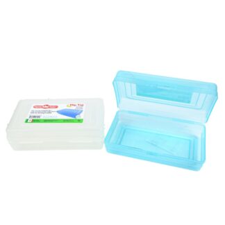 Plastic Flip Top Rectangular Box Asst Colors