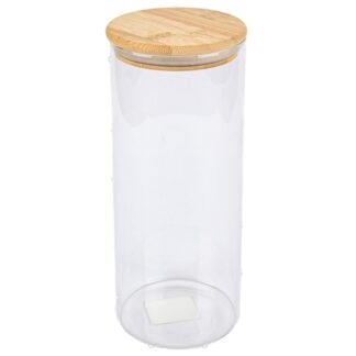 Glass Jar With Bamboo Lid Clear 4" X 9"