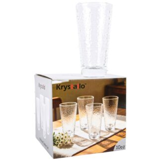 Glass Tumblers Clear 10 Oz 4 Pc Set