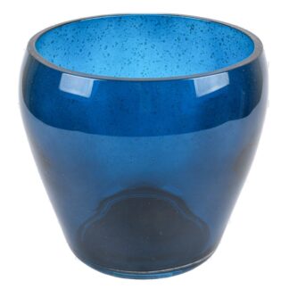 Glass Tapered Planter Pot Blue 8H X 8"