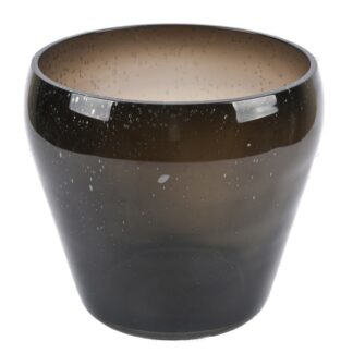 Glass Tapered Planter Pot Smoke 8H X 8"