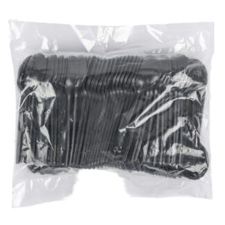 Plastic Soup Spoons Black 100 Ct