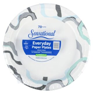 Sensational Printed Paper Plates 8 3/8" 70 Ct