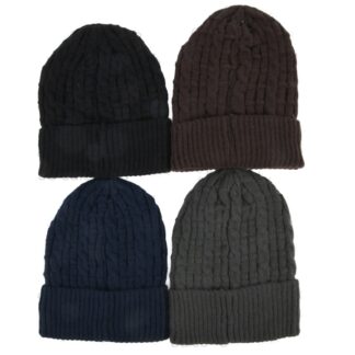 Hw Men'S Cable Knit Beanie Asst Colors