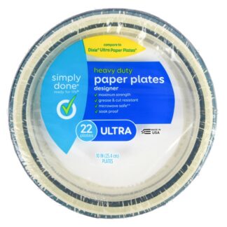 Ultra Printed Paper Plates Heavy Duty 10" 22 Ct