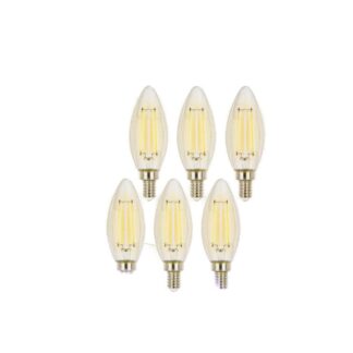 Sigalux Led Clear Glass Candelabra Bulbs 40W 6 Pk