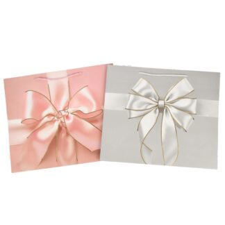 Gift Bag W/Bow Print Asst Colors Large
