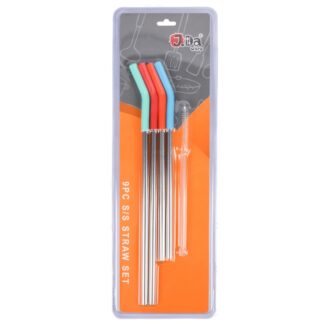 Stainless Steel Straw 9 Pc Set
