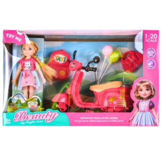 Beauty Doll 5.5" W/Vehicle 6.75" & Accessories