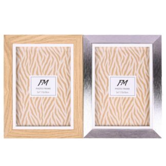 Photo Frame Metallic & Wooden Asst 5 X 7 In