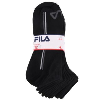 Fila Men'S Quarter Socks Black Size 6-12 12 Pr