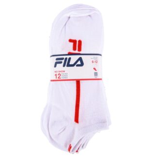 Fila Men'S No Show Socks White Size 6-12 12 Pr