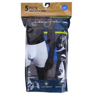Sean John Men'S Cotton Boxer-Brief Asst 5 Pk