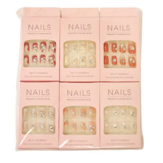 Natural Fit Nails Asst Rhinestone 12 Pc