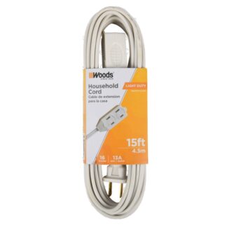 Woods Extension Cord White 15 Ft
