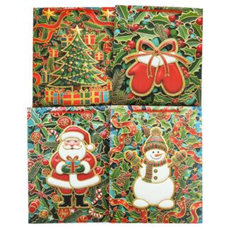Hx Xmas Paper Gift Bag Holly Asst Size Medium