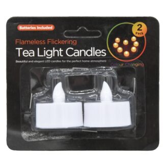 Flameless Led Tea Light Candle Colour Changing 2 Pk