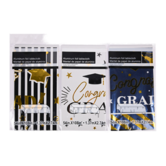 Aluminum Foiltablecloth Asst Graduation Theme 54"X108"