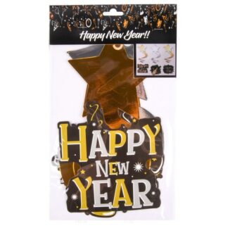 Hn New Year Hanging Decorations Metallic 3Pk