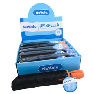 Nuvalu Umbrella Automatic 11" Long Orange& Blue Trim & Handle