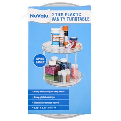 Nuvalu Plastic Vanity 2 Tier Turntable D23.5*22.5Cm 476G