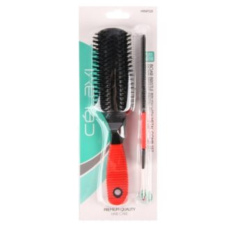 Celavi Hair Brush Boar Bristle With Metal Comb Set