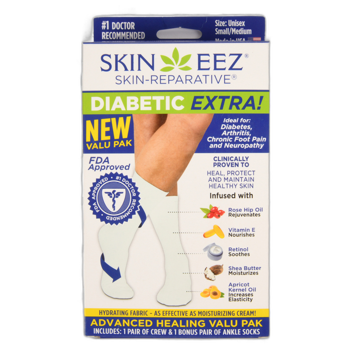 Diabetic Socks White 2 Pair S/M