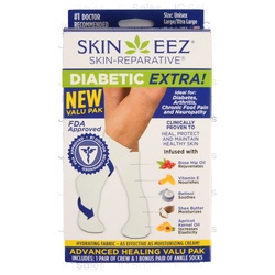 Diabetic Socks White 2 Pair L/Xl