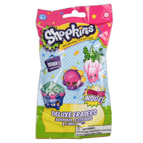 Shopkins 3 Eraser, 2 Sticker & Shopkin