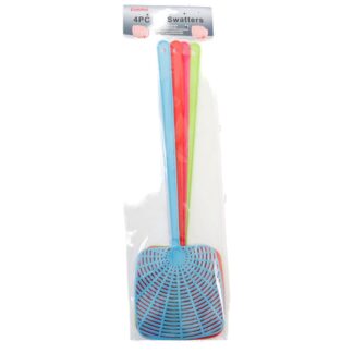 Plastic Fly Swatter 4 Pc Asst Color