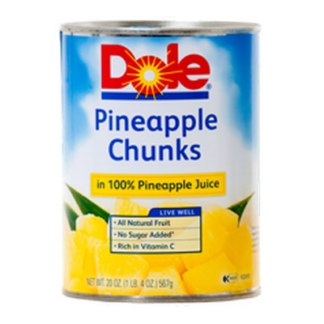 Dole Chunks Pineapple Chunks In Juice 20 Oz *1Y