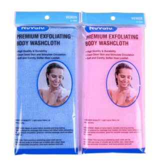 Nuvalu Body Wash Cloth Towel Premium W/Asst Clr