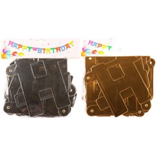 Happy Birthday Banner Gold/Silver