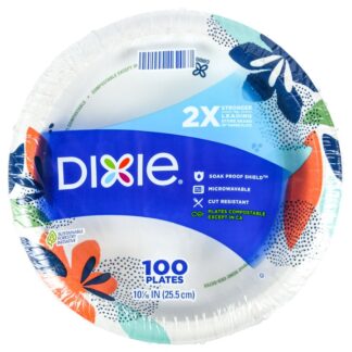 Dixie Ultra Paper Plates Blue Print 10 1/6 In 100 Ct