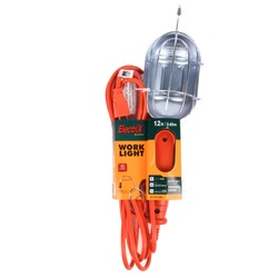 Electric Indoor/Outdoor Extension Cord W/ Work Light 12Ft