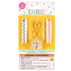 Unique #8 Flashing Led Birthday Candle With Holder