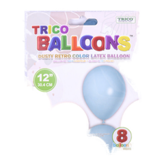 Trico 12" Latex Balloon Dusty Retro Misty Blue 8Ct