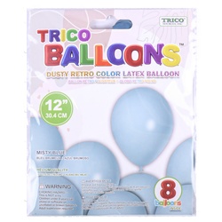Trico 12" Latex Balloon Dusty Retro Misty Blue 8Ct