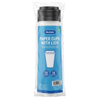 Nuvalu Paper Cup Double Wall 16Oz 10Ct W/Lid