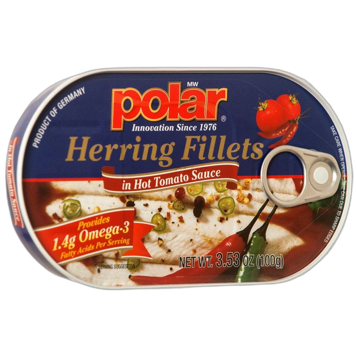 Polar Herring Fillets 3.53 Oz Hot Tomato Sauce