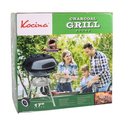 Bbq Grill 17" Round W/ Wheels