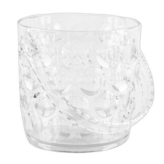 Clear Ice Bucket With Folding Handle 42Oz Crystal Look