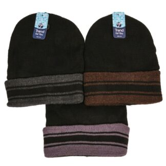 Hw Men Beanie Stripes Asst Color