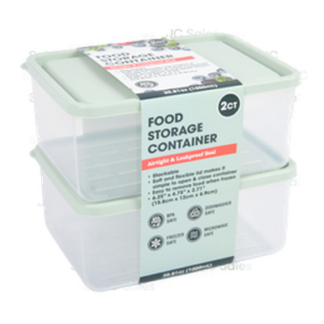 Plastic Food Container Soft 1000Ml 2Pcs