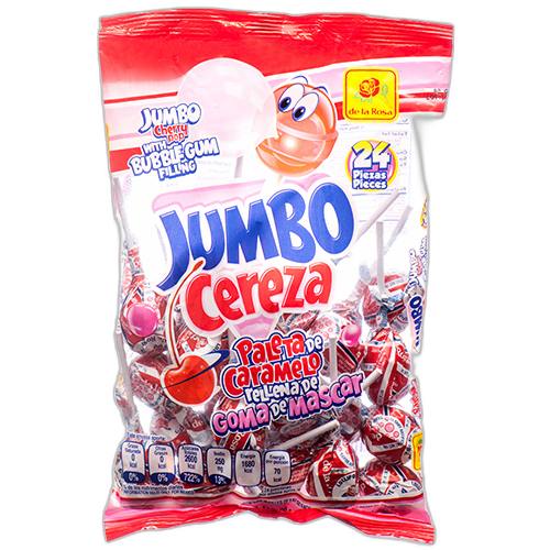 De La Rosa Paleta Jumbo Cereza 24Ct